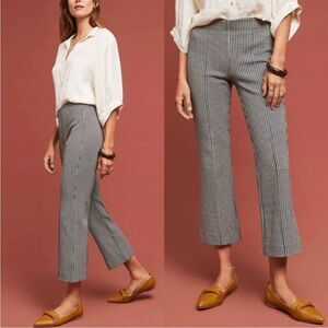 Anthropologie Cartonnier pull on houndstooth cropped stretch ankle pants, NWT XS